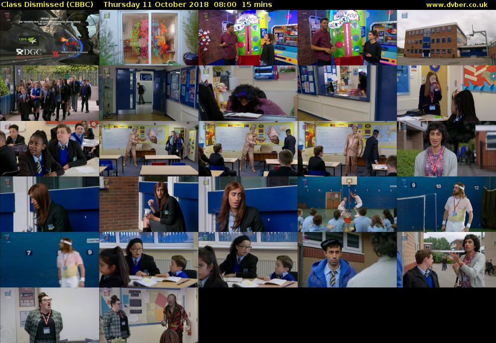 Class Dismissed (CBBC) Thursday 11 October 2018 08:00 - 08:15