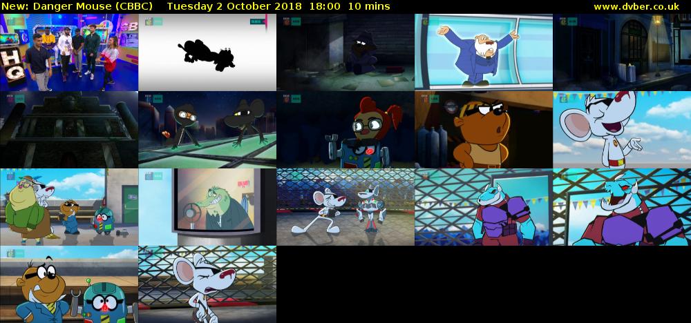 Danger Mouse (CBBC) Tuesday 2 October 2018 18:00 - 18:10