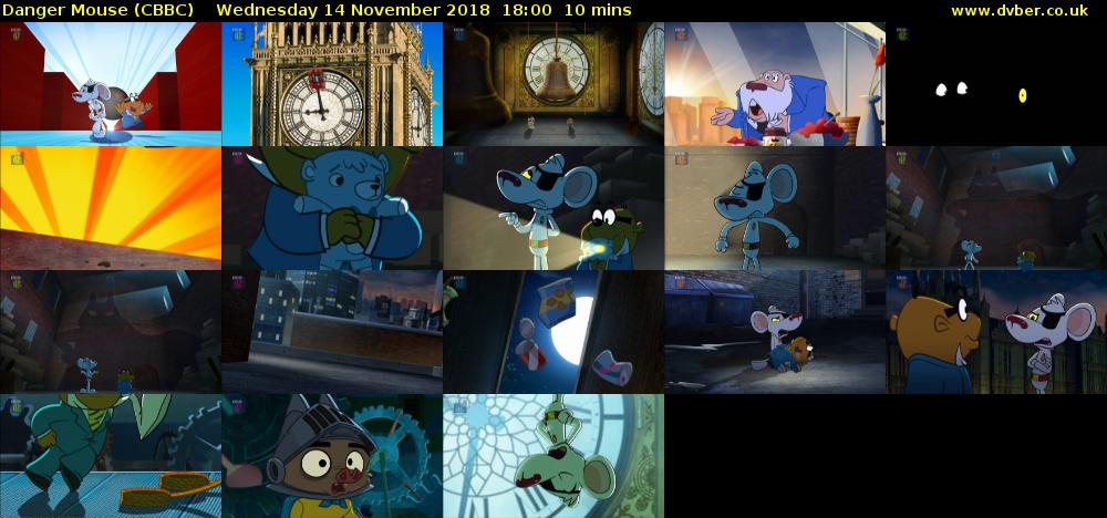 Danger Mouse (CBBC) Wednesday 14 November 2018 18:00 - 18:10