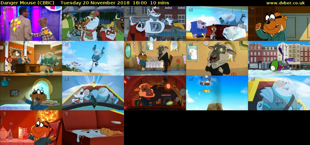Danger Mouse (CBBC) Tuesday 20 November 2018 18:00 - 18:10