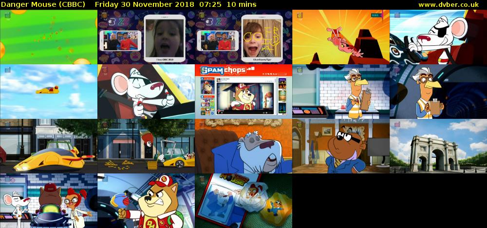Danger Mouse (CBBC) Friday 30 November 2018 07:25 - 07:35