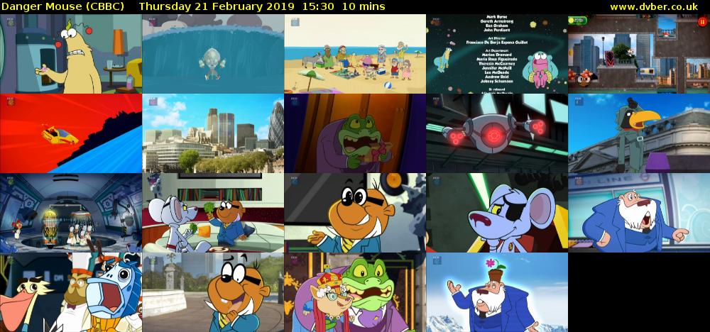 Danger Mouse (CBBC) Thursday 21 February 2019 15:30 - 15:40