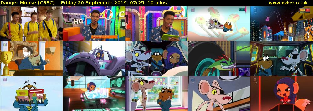 Danger Mouse (CBBC) Friday 20 September 2019 07:25 - 07:35