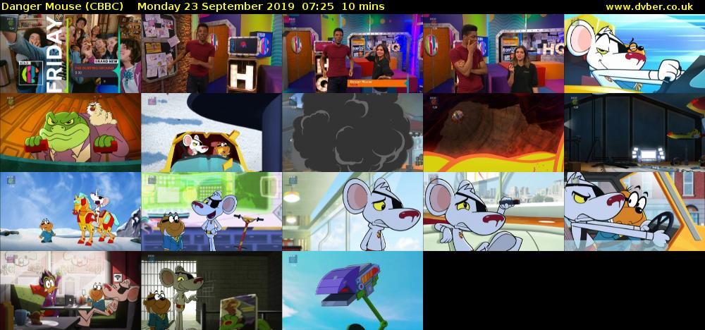 Danger Mouse (CBBC) Monday 23 September 2019 07:25 - 07:35