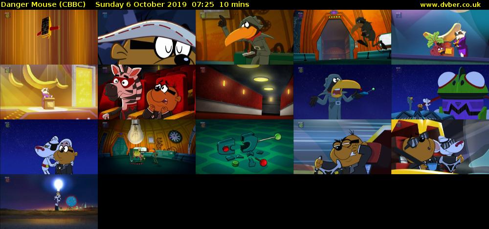 Danger Mouse (CBBC) Sunday 6 October 2019 07:25 - 07:35