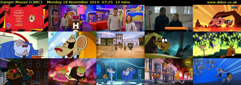 Danger Mouse (CBBC) Monday 18 November 2019 07:25 - 07:35