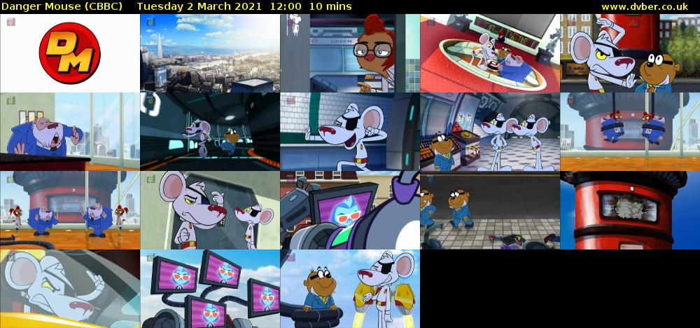 Danger Mouse (CBBC) Tuesday 2 March 2021 12:00 - 12:10