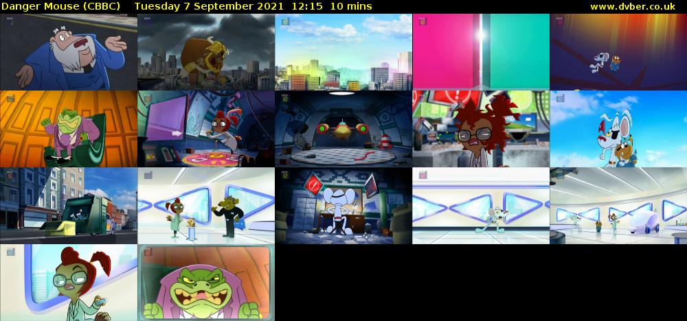 Danger Mouse (CBBC) Tuesday 7 September 2021 12:15 - 12:25