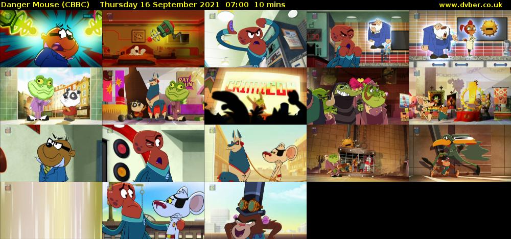 Danger Mouse (CBBC) Thursday 16 September 2021 07:00 - 07:10