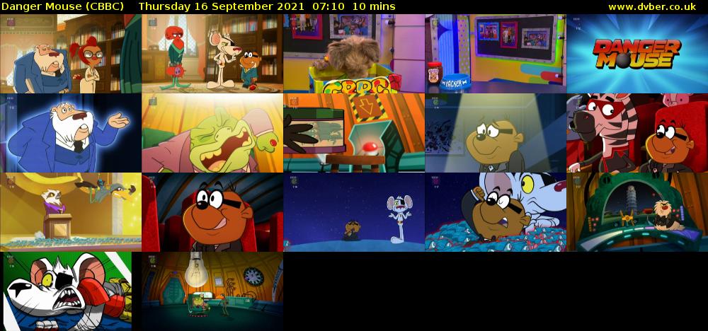 Danger Mouse (CBBC) Thursday 16 September 2021 07:10 - 07:20