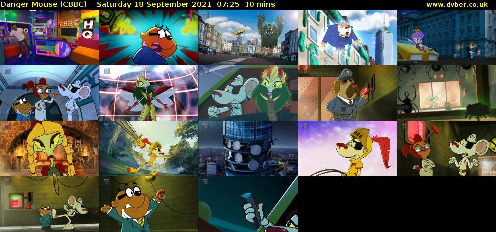 Danger Mouse (CBBC) Saturday 18 September 2021 07:25 - 07:35
