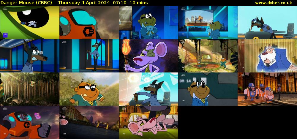 Danger Mouse (CBBC) Thursday 4 April 2024 07:10 - 07:20