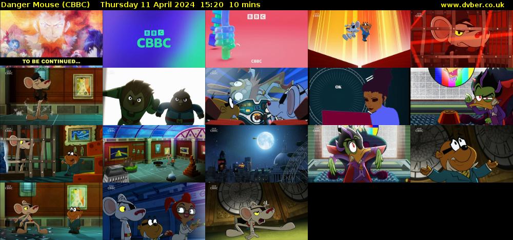 Danger Mouse (CBBC) Thursday 11 April 2024 15:20 - 15:30