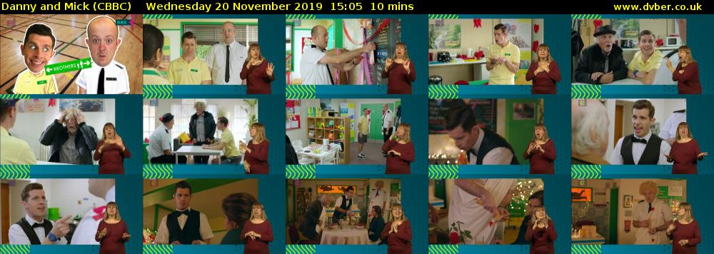 Danny and Mick (CBBC) Wednesday 20 November 2019 15:05 - 15:15
