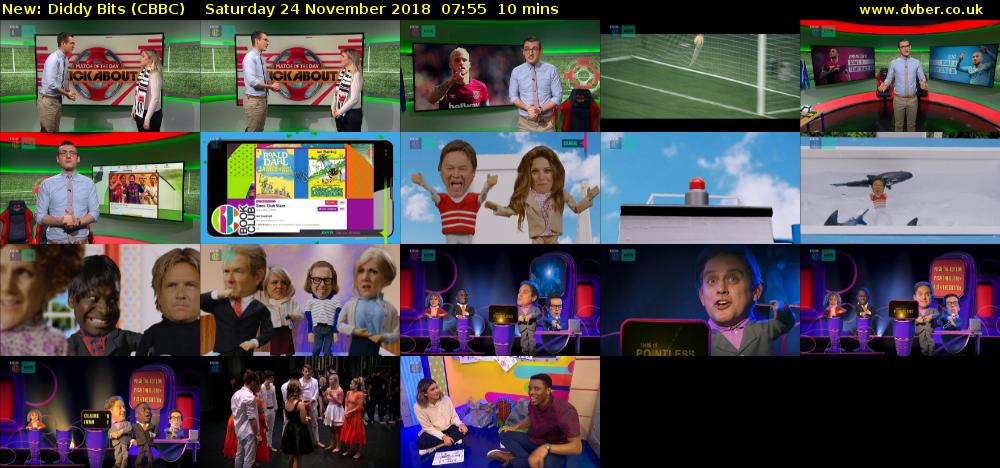 Diddy Bits (CBBC) Saturday 24 November 2018 07:55 - 08:05