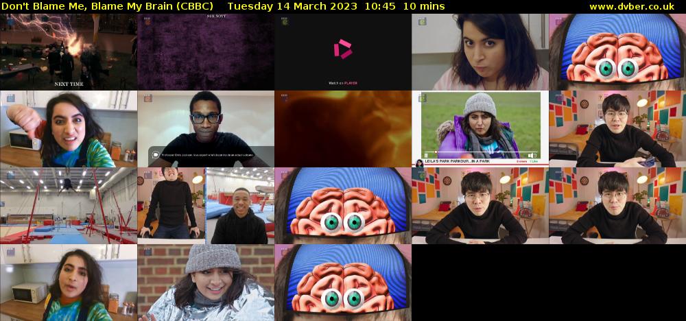 Don't Blame Me, Blame My Brain (CBBC) Tuesday 14 March 2023 10:45 - 10:55