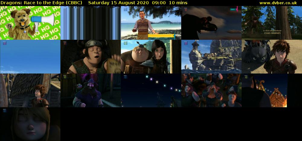 Dragons: Race to the Edge (CBBC) Saturday 15 August 2020 09:00 - 09:10