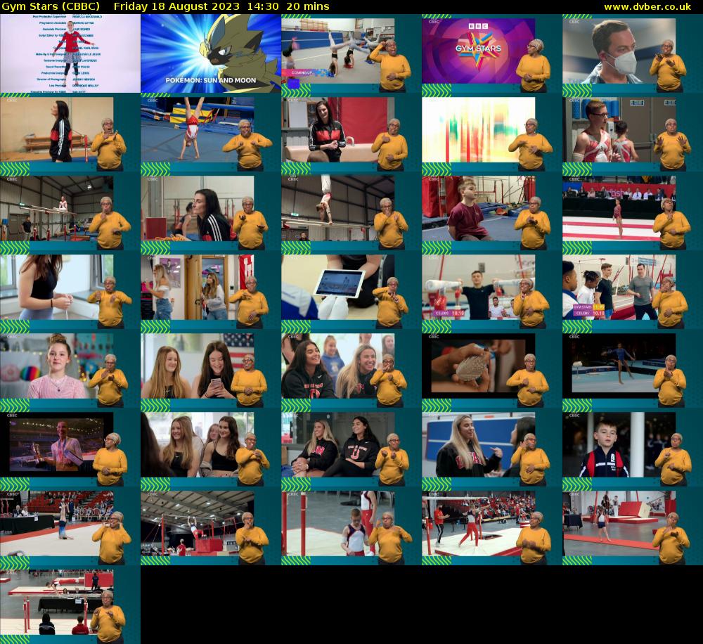 Gym Stars (CBBC) Friday 18 August 2023 14:30 - 14:50