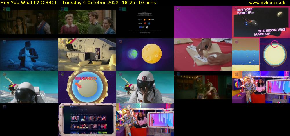 Hey You What If? (CBBC) Tuesday 4 October 2022 18:25 - 18:35