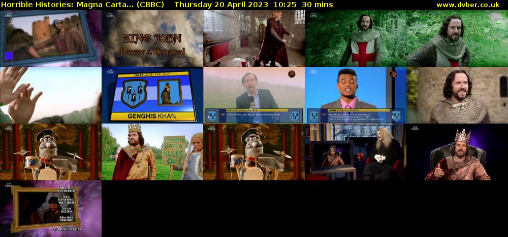 Horrible Histories: Magna Carta... (CBBC) Thursday 20 April 2023 10:25 - 10:55