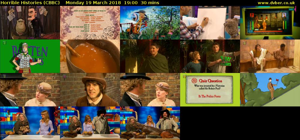 Horrible Histories (CBBC) Monday 19 March 2018 19:00 - 19:30