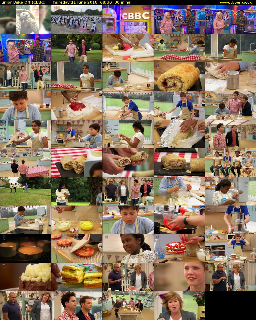 Junior Bake Off (CBBC) Thursday 21 June 2018 08:30 - 09:00