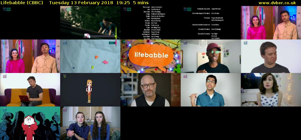 Lifebabble (CBBC) Tuesday 13 February 2018 19:25 - 19:30