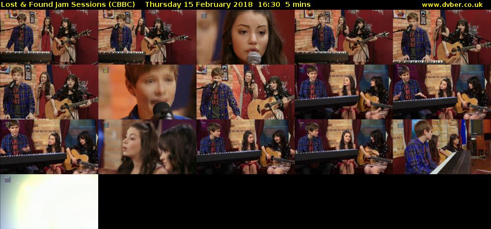 Lost & Found Jam Sessions (CBBC) Thursday 15 February 2018 16:30 - 16:35
