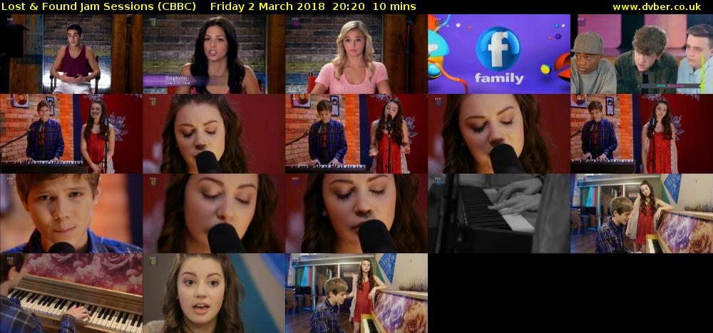 Lost & Found Jam Sessions (CBBC) Friday 2 March 2018 20:20 - 20:30