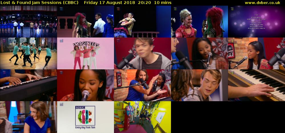 Lost & Found Jam Sessions (CBBC) Friday 17 August 2018 20:20 - 20:30