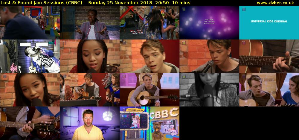 Lost & Found Jam Sessions (CBBC) Sunday 25 November 2018 20:50 - 21:00