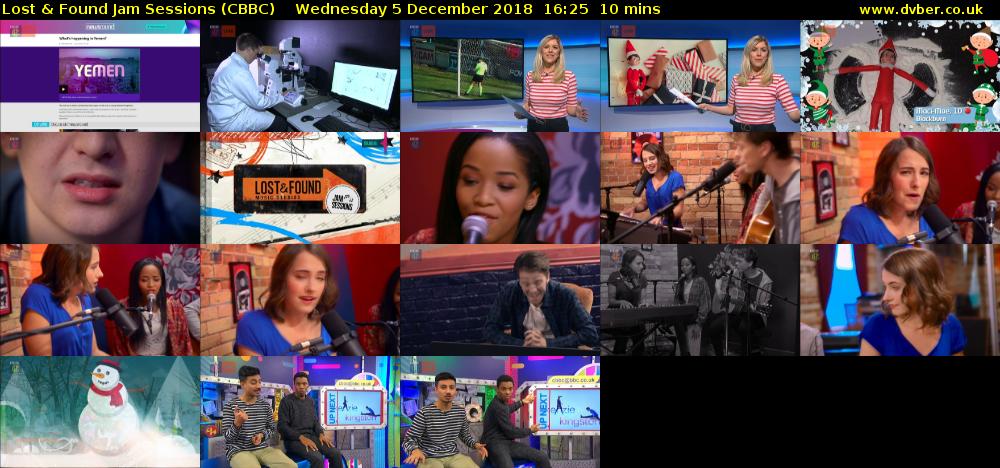 Lost & Found Jam Sessions (CBBC) Wednesday 5 December 2018 16:25 - 16:35
