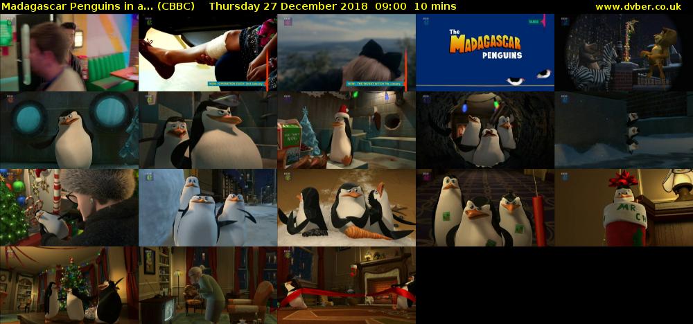 Madagascar Penguins in a... (CBBC) Thursday 27 December 2018 09:00 - 09:10