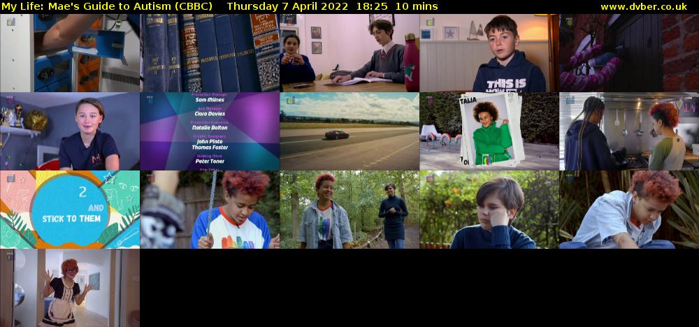 My Life: Mae's Guide to Autism (CBBC) Thursday 7 April 2022 18:25 - 18:35
