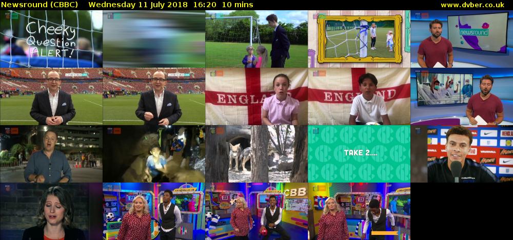Newsround (CBBC) Wednesday 11 July 2018 16:20 - 16:30