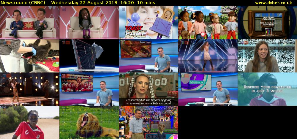 Newsround (CBBC) Wednesday 22 August 2018 16:20 - 16:30