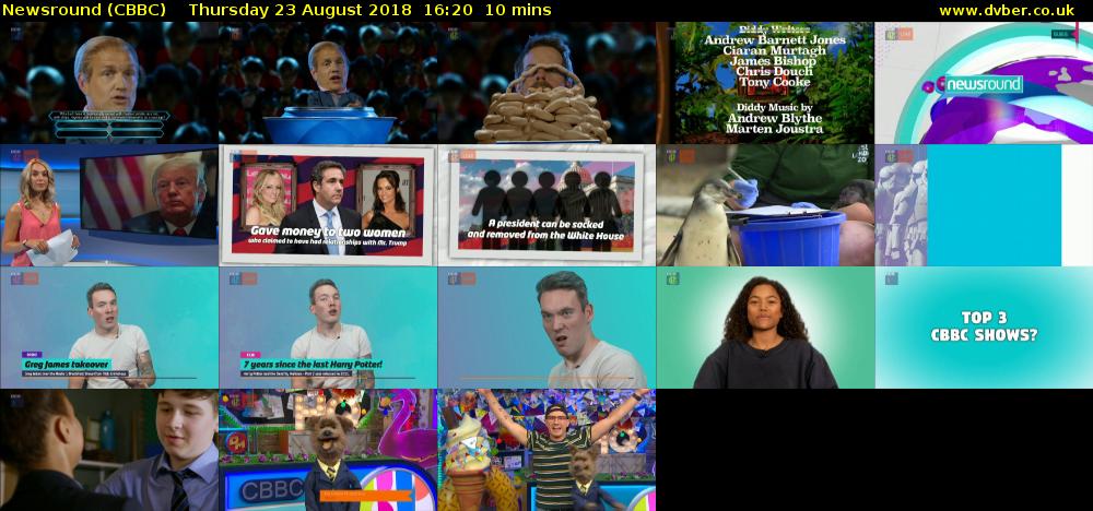 Newsround (CBBC) Thursday 23 August 2018 16:20 - 16:30