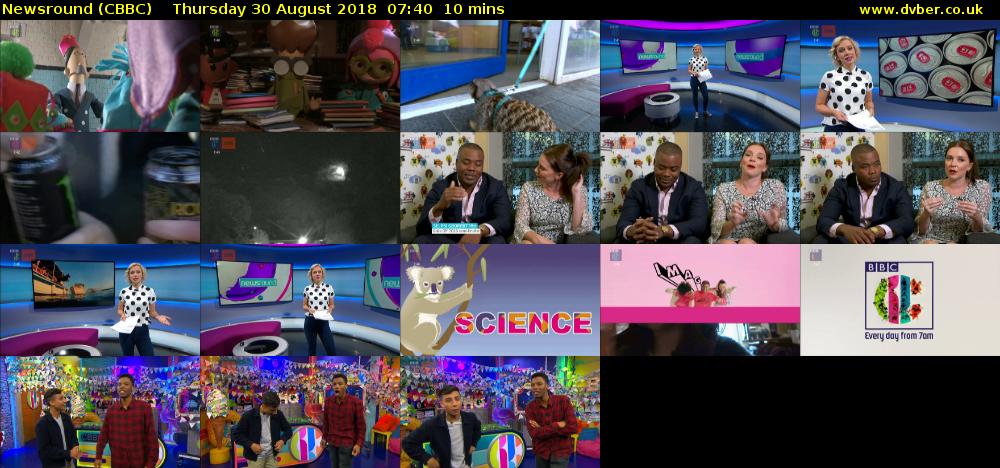 Newsround (CBBC) Thursday 30 August 2018 07:40 - 07:50
