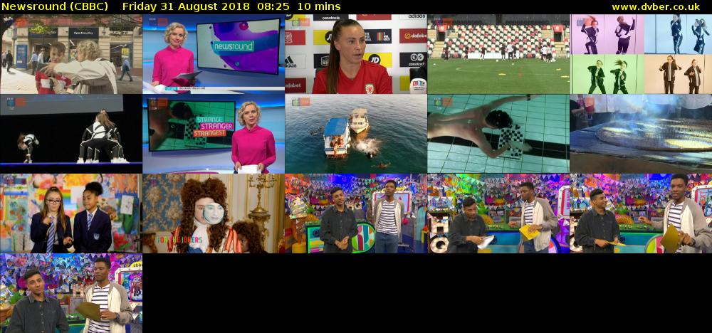 Newsround (CBBC) Friday 31 August 2018 08:25 - 08:35