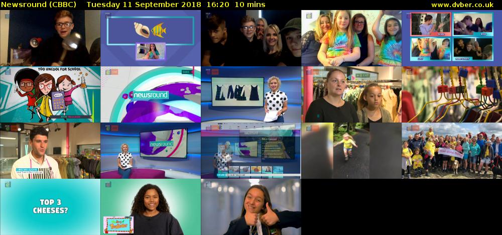 Newsround (CBBC) Tuesday 11 September 2018 16:20 - 16:30
