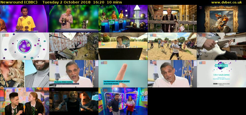 Newsround (CBBC) Tuesday 2 October 2018 16:20 - 16:30