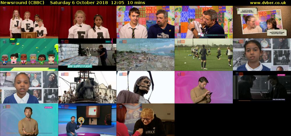 Newsround (CBBC) Saturday 6 October 2018 12:05 - 12:15