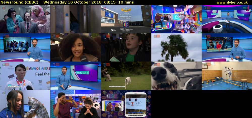Newsround (CBBC) Wednesday 10 October 2018 08:15 - 08:25