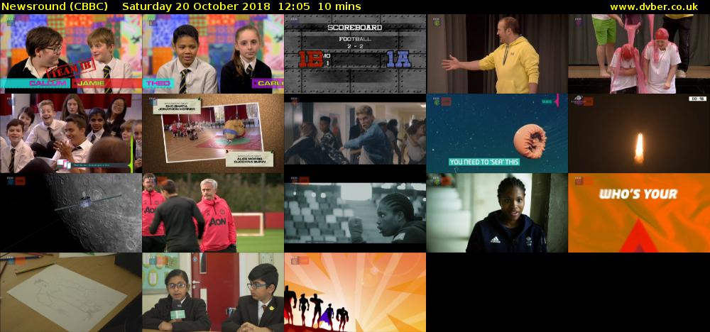 Newsround (CBBC) Saturday 20 October 2018 12:05 - 12:15