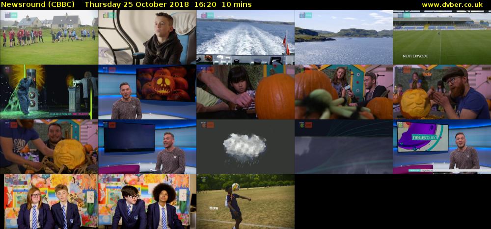 Newsround (CBBC) Thursday 25 October 2018 16:20 - 16:30