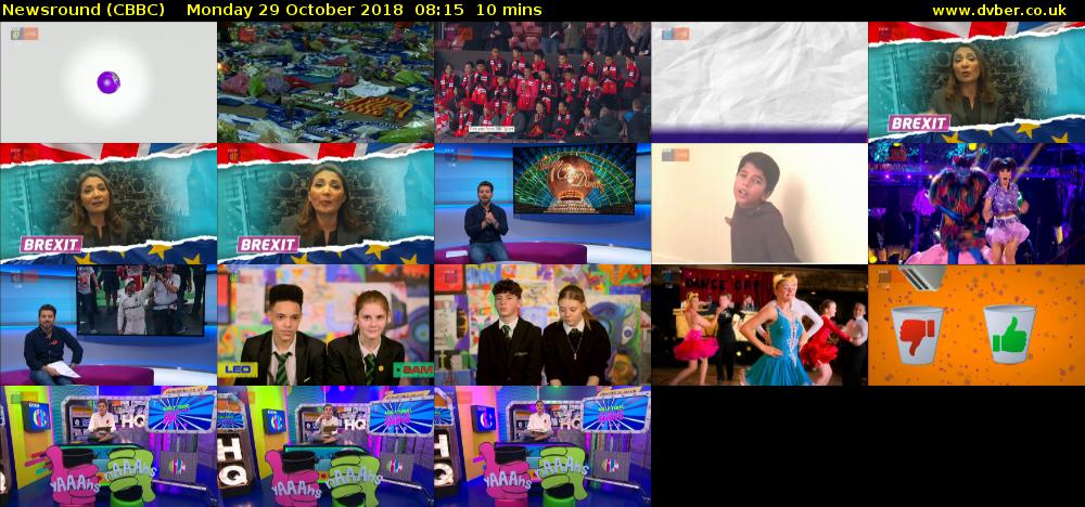 Newsround (CBBC) Monday 29 October 2018 08:15 - 08:25