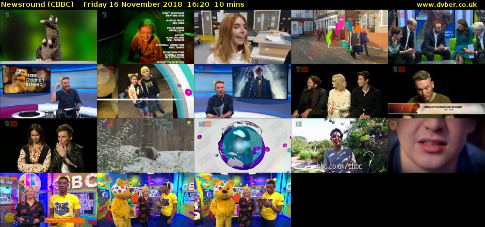 Newsround (CBBC) Friday 16 November 2018 16:20 - 16:30