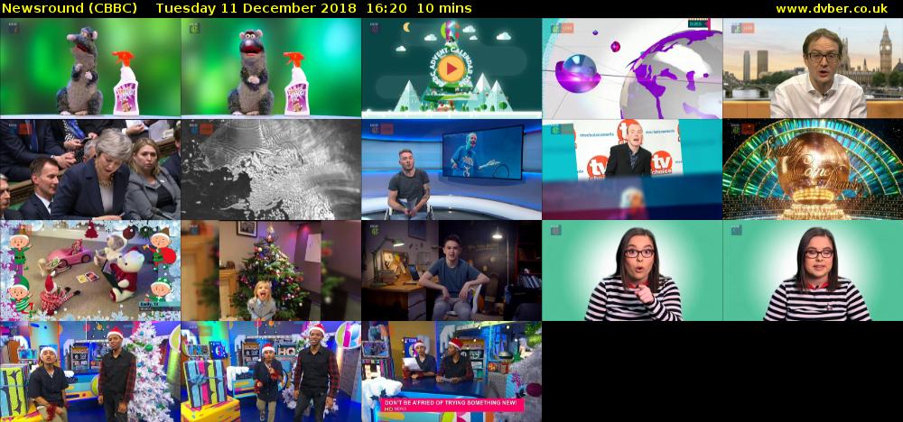 Newsround (CBBC) Tuesday 11 December 2018 16:20 - 16:30
