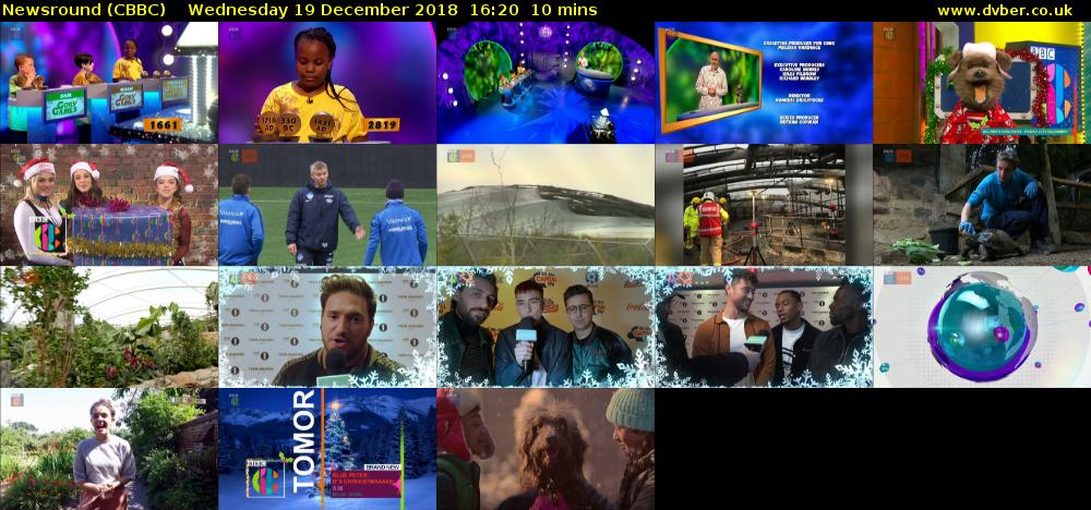 Newsround (CBBC) Wednesday 19 December 2018 16:20 - 16:30