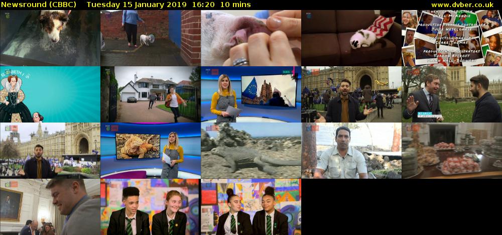 Newsround (CBBC) Tuesday 15 January 2019 16:20 - 16:30